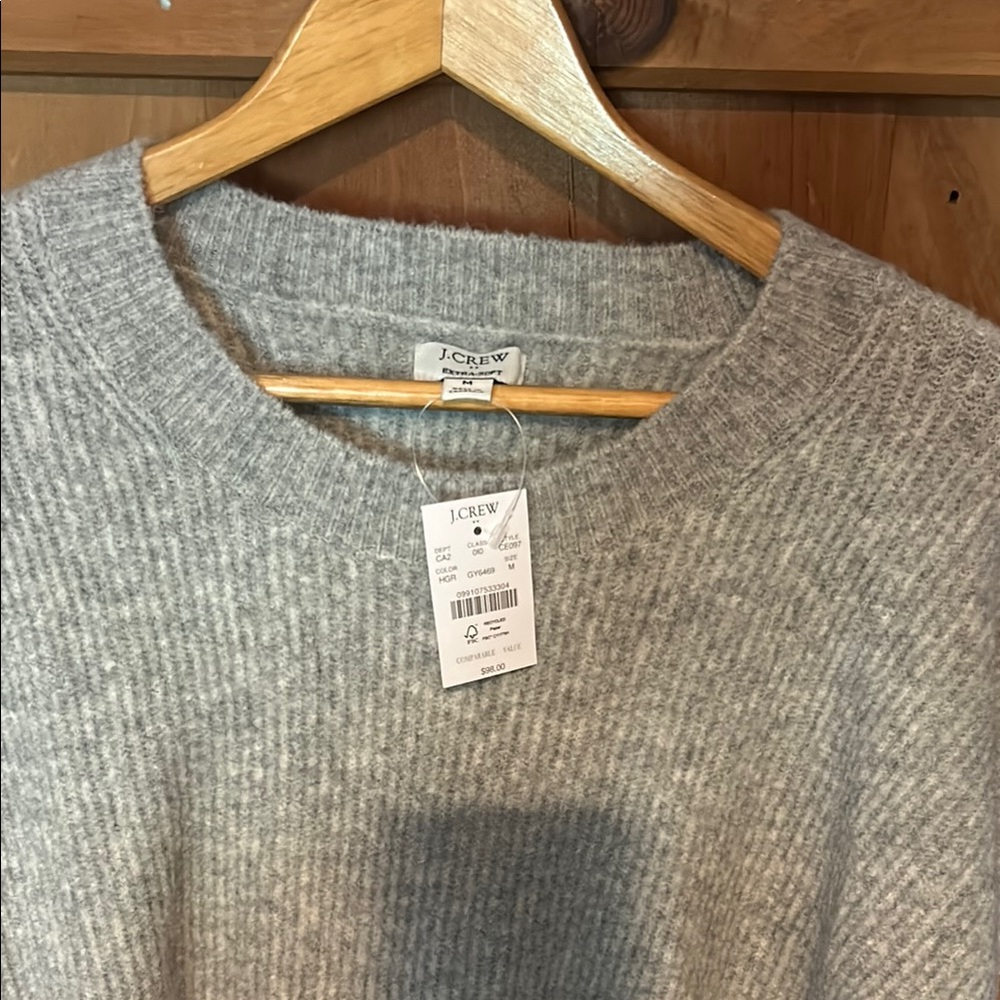 J. Crew Gray Crewneck Sweater Ribbed Knit